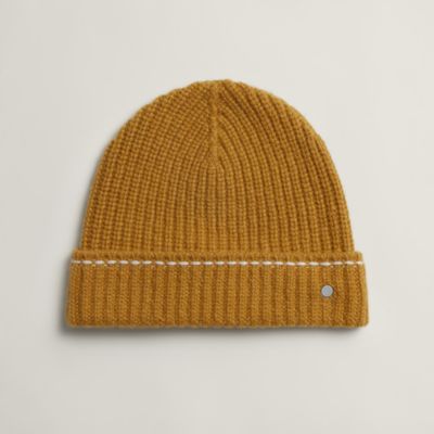 イヤーネット - メンズ カシミヤニットキャップ＆レザーグローブ